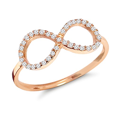 CZ Rose Infinity Ring