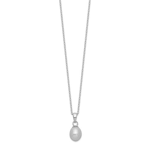 Sterling Silver Rhodium plated FWC Grey Pearl Necklace Set