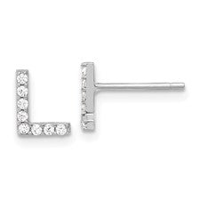 Sterling Silver Initial "L" Stud Earrings