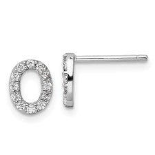 Sterling Silver Initial "O" Stud Earrings