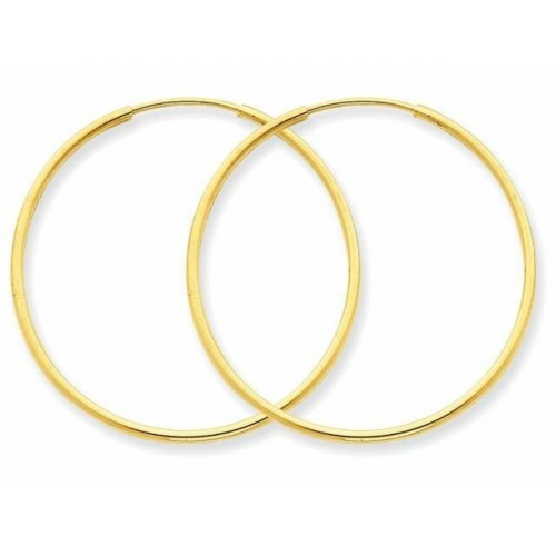 Sterling Silver Gold Plating 70mm Sleeper Hoops