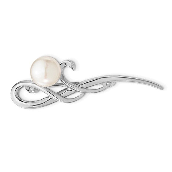 Sterling Silver  8-9mm Freshwater Cultured Pearl Brooch