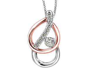 (0.075cttw)10K Rose and White Gold Canadian Diamond Necklace