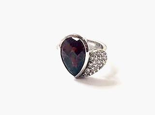 Garnet Gem Heart Ring