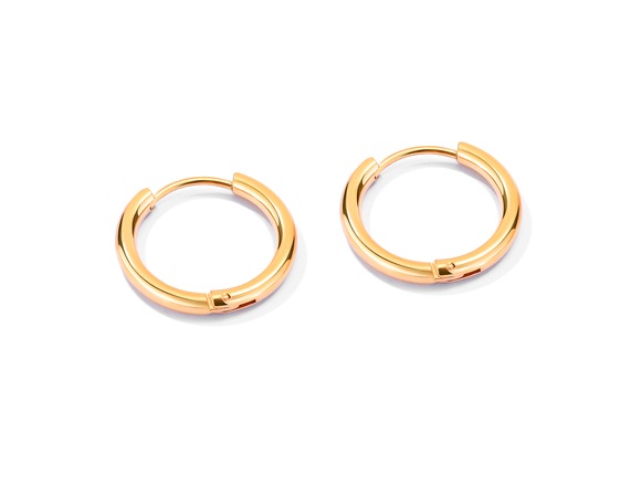 12mm Gold Stainless Steel Hoops