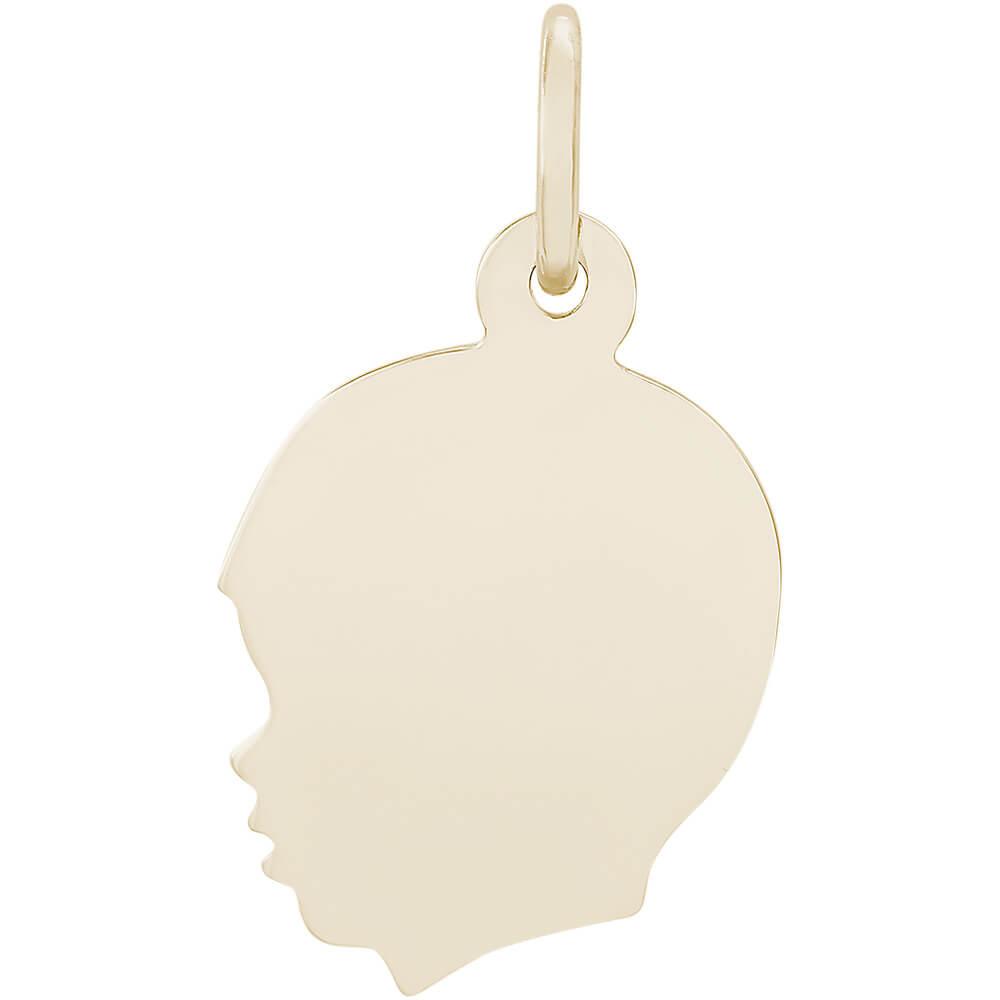 Flat Young Boy's Head Charm
