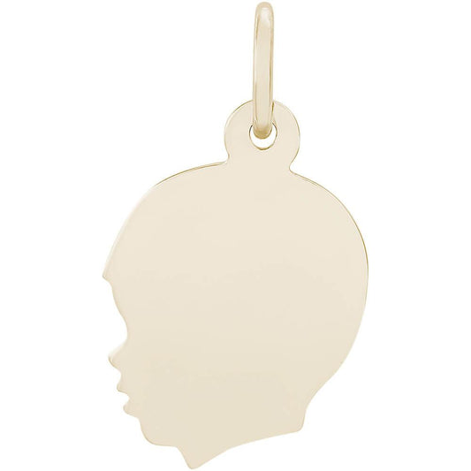 Flat Young Boy's Head Charm