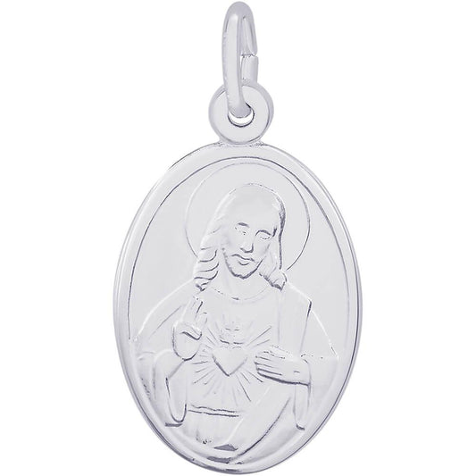Rembrandt Charms Sacred Heart Oval Disc Charm