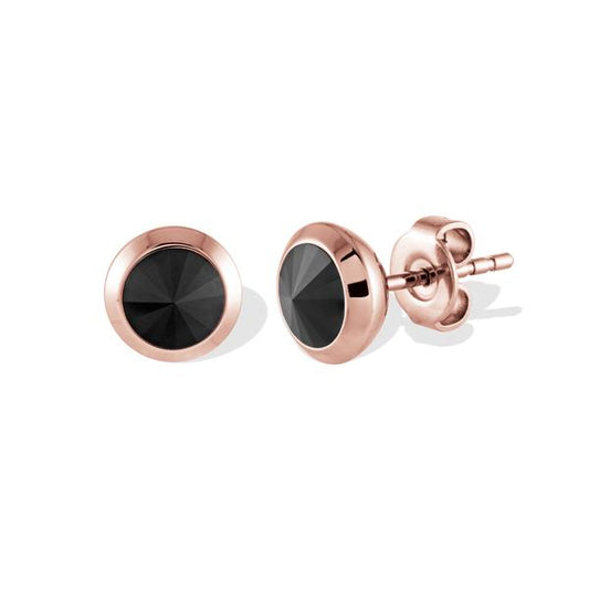 Rose and Black Swarovski Payramid Studs