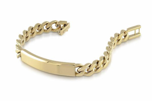 6mm Steel Gold Plated Curb Id bracelet