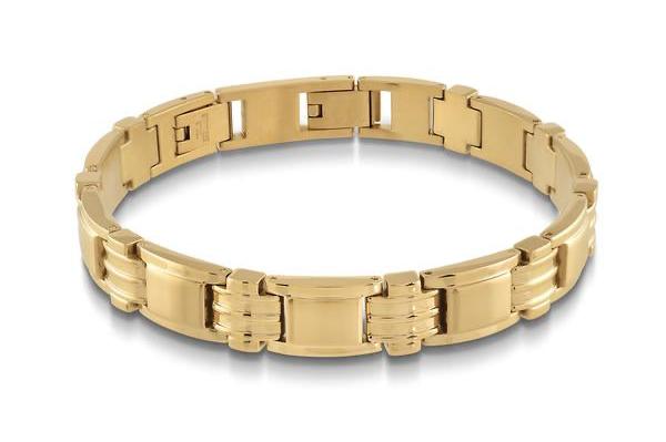 Italgem Stainless Steel Dual Stripe Link Bracelet