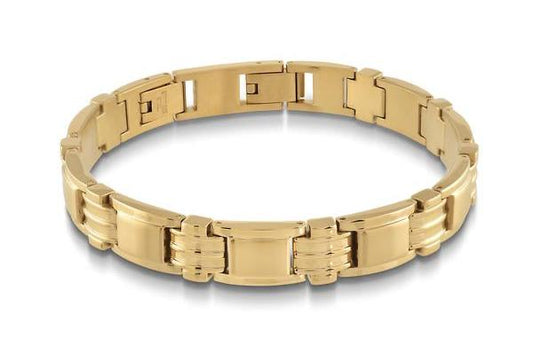 Italgem Stainless Steel Dual Stripe Link Bracelet