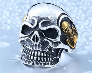 Stainless Steel Skull Biker Ring