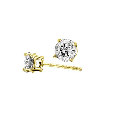 (.10cttw) Round Lab Grown Solitaire Diamond Studs