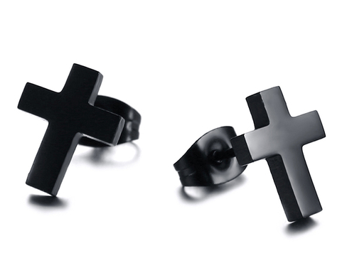 Black Cross Studs