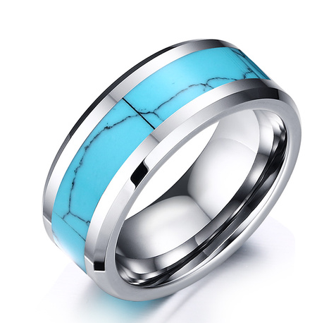 8mm Turquoise Inlayed Tungsten Ring