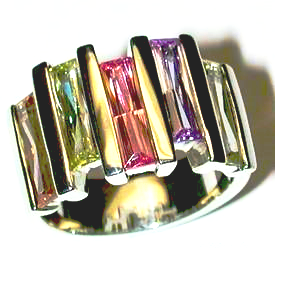 Multi Color Cz Ring