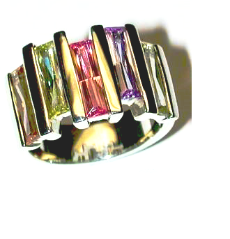Multi Color Cz Ring