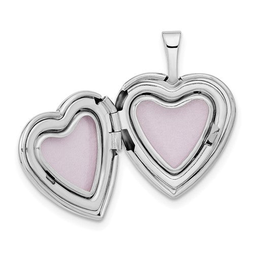 Sterling Silver Enamel Cross Heart Locket