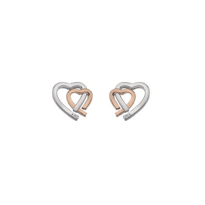 (0.01cttw)Sterling Silver Hearts Earrings