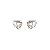 (0.01cttw)Sterling Silver Hearts Earrings