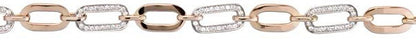 Two-Tone Rosegold Charm Bracelet with Cubic Zirconia