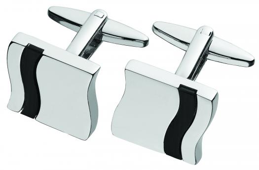 Black Onyx Inlay Engravable Cufflinks