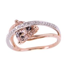 10k Morganite and Diamond Ring