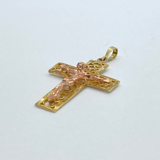 10k Two-Tone Crucifix Cross