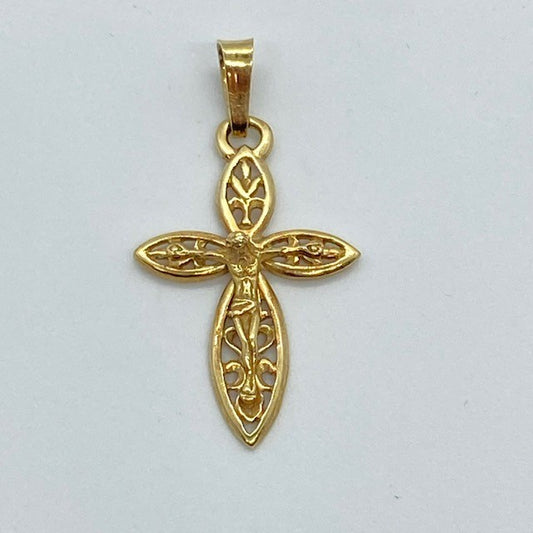 10k Yellowgold Filigree Crucifix Cross