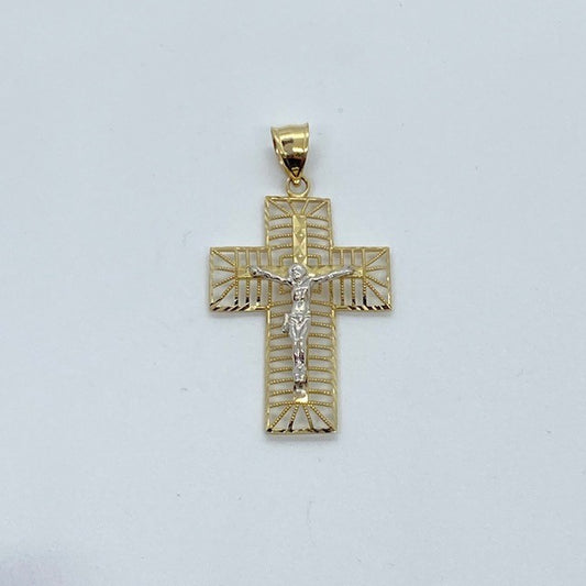 10k Two-Tone Crucifix Cross