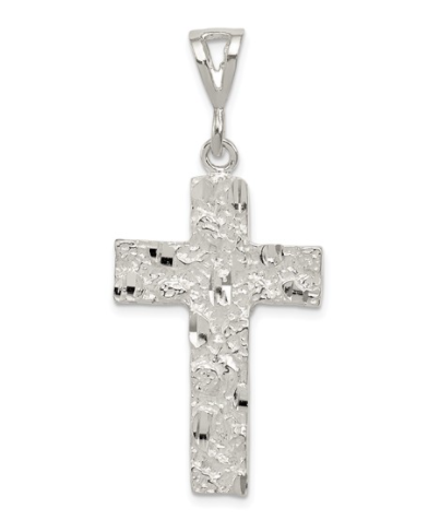 Sterling Silver Nugget Cross Pendant