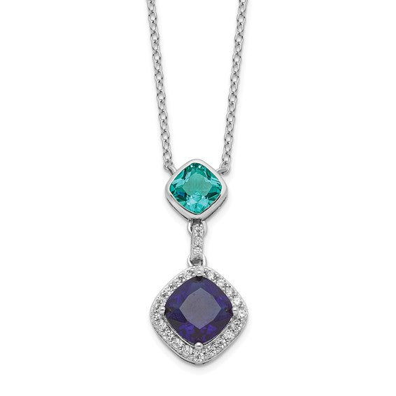 Sterling Silver Multi-Gem Necklace