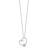 Sterling Silver Love knots Cz Heart Necklace