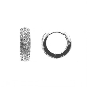 (6mm)Sterling Silver Cubic Zirconia Huggies