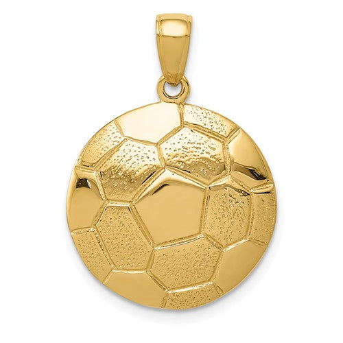 14k Yellow Soccer Ball Pendant