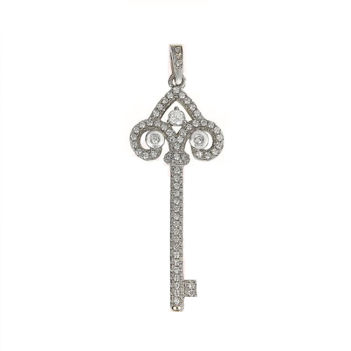 Sterling Silver Tiffany Inspired Key Necklace