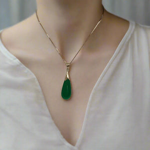 Teardrop Jade Necklace