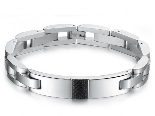 Carbon Fiber  I.D Steel Bracelet