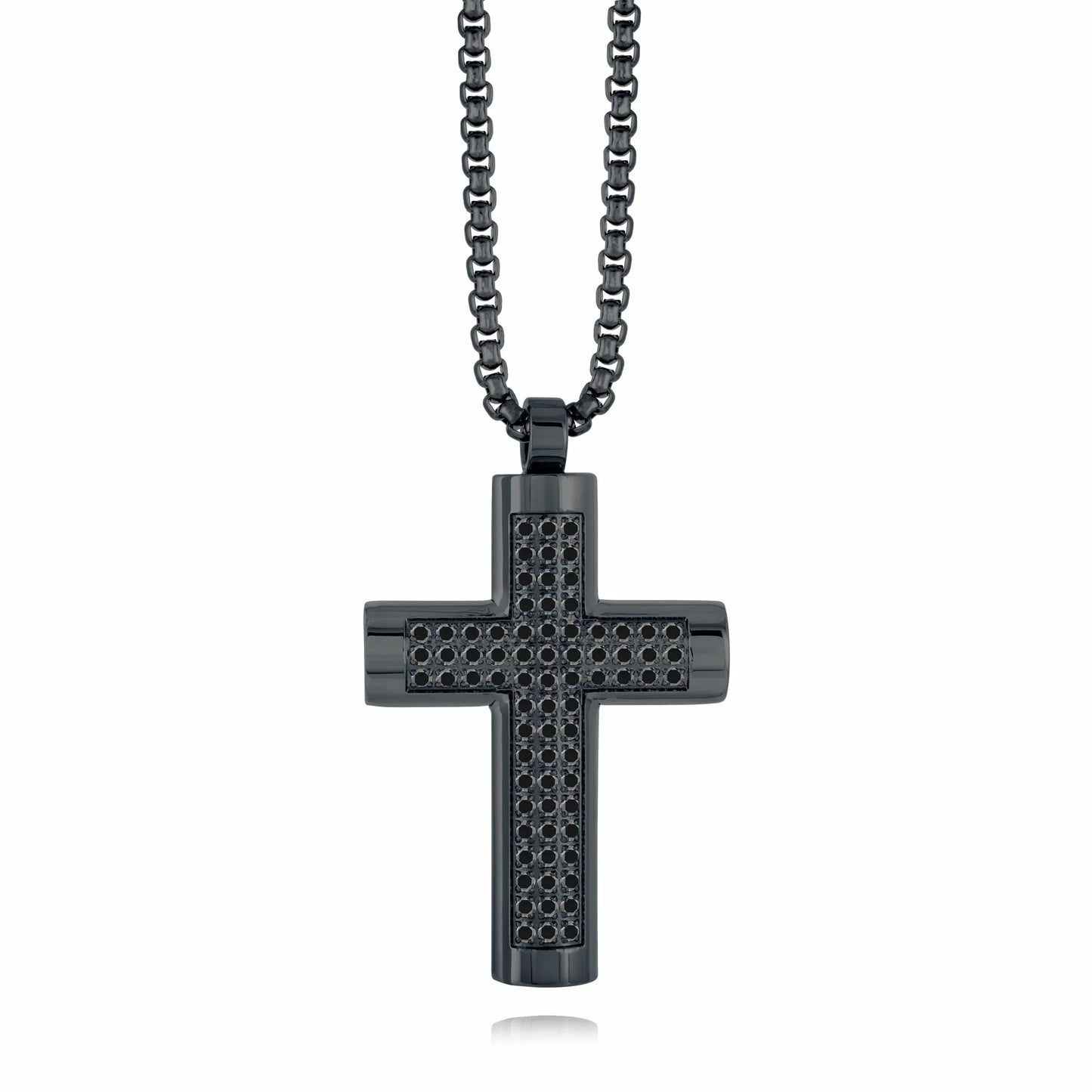 Stainless Steel Cubic zirconia Cross Necklace