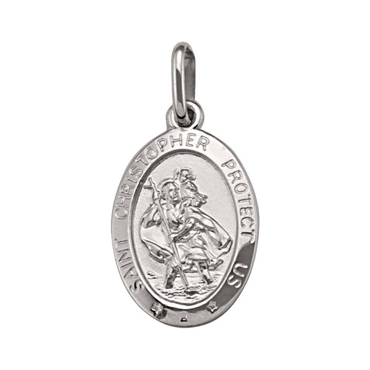 10k White Gold(Medium) St. Christopher