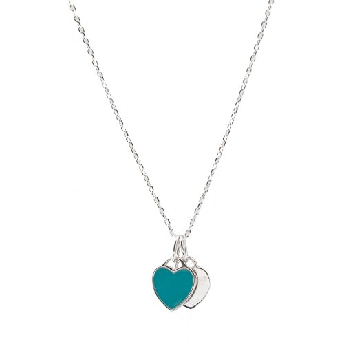 Sterling Silver Tiffany inspired Double Heart Necklace