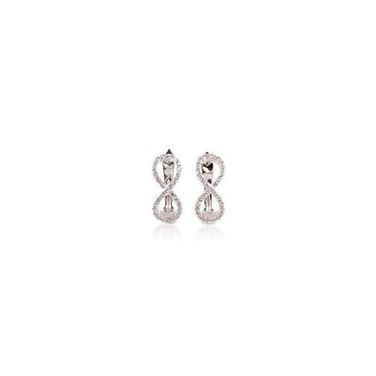 Sterling Silver Cubic Zirconia Infinity Huggies