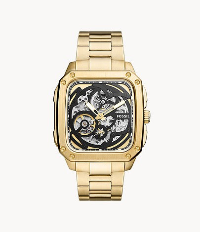 Fossil Inscription Automatic Gold-Tone Stainless Steel Watch BQ2573
